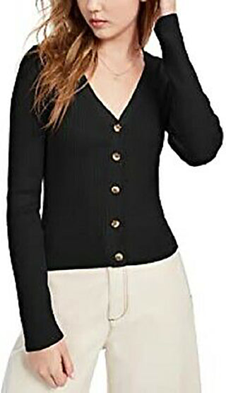 Cardigan Cropped Canelado Ultra Flirt Junior's Preto Tamanho Médio