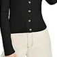 Cardigan Cropped Canelado Ultra Flirt Junior's Preto Tamanho Médio