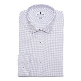 Camisa social masculina Ryan Seacrest Distinction estampada slim fit de algodão macio, branca, tamanho 15x34x35