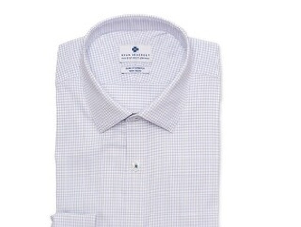 Camisa social masculina Ryan Seacrest Distinction estampada slim fit de algodão macio, branca, tamanho 15x34x35