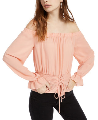 Blusa ombro a ombro Ultra Flirt Junior Rosa Tamanho Grande
