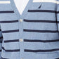 Cardigan listrado com decote em V e botões Nautica masculino, azul, pequeno e médio
