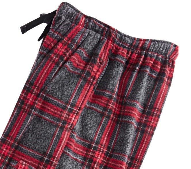 Calça de pijama grande de lã xadrez masculina Perry Ellis, vermelha, tamanho pequeno
