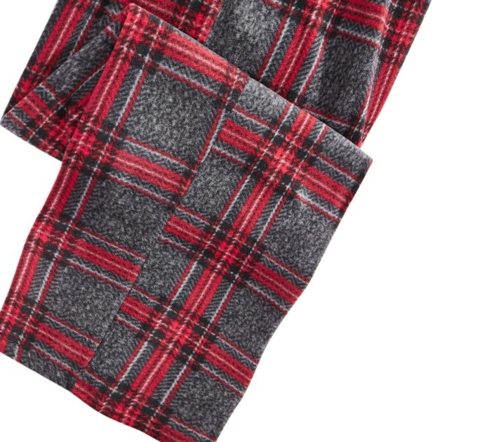 Calça de pijama grande de lã xadrez masculina Perry Ellis, vermelha, tamanho pequeno