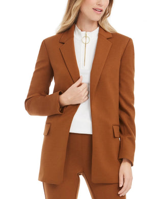 Calvin Klein Blazer Feminino Frente Aberta Marrom Tamanho 10