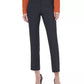 Calça feminina Calvin Klein de sarja slim, azul-marinho, tamanho 2