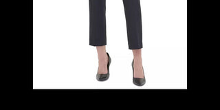 Calça feminina Calvin Klein de sarja slim, azul-marinho, tamanho 2