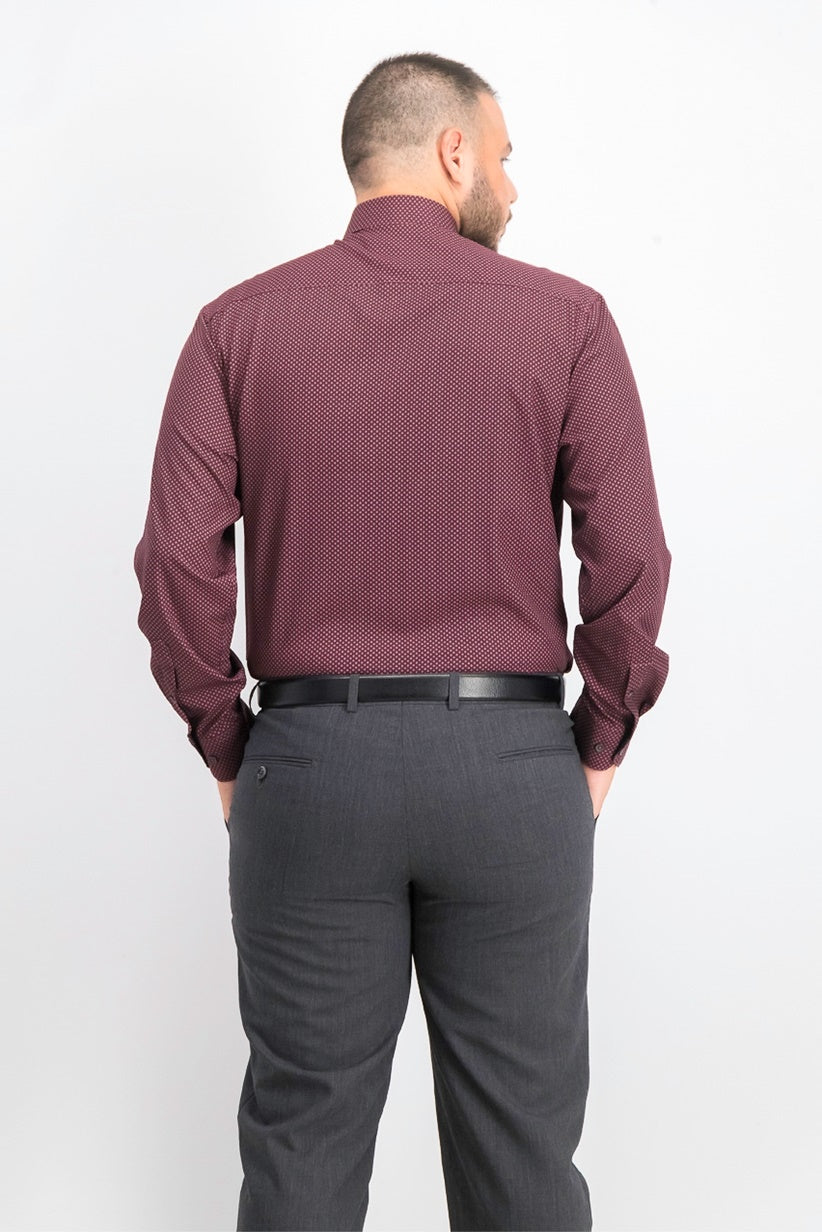Camisa social masculina slim fit com elasticidade e diamante, tamanho grande, vermelha, da Society of Threads