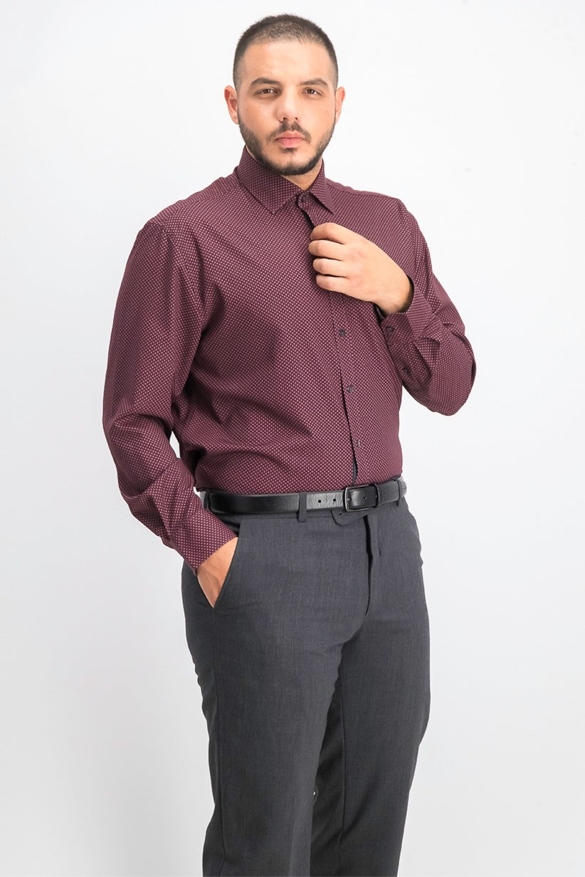Camisa social masculina slim fit com elasticidade e diamante, tamanho grande, vermelha, da Society of Threads