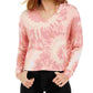 Blusa canelada aconchegante Crave Fame Junior, tingida, rosa, tamanho pequeno