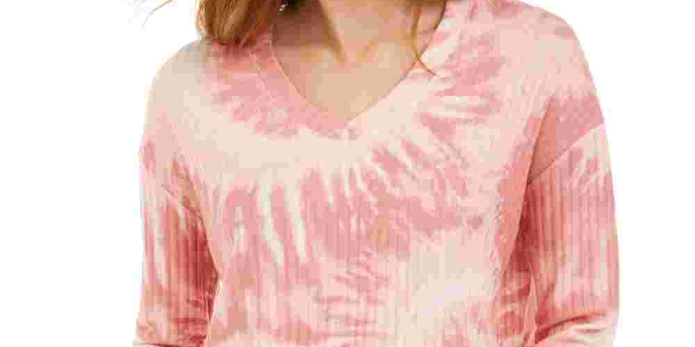 Blusa canelada aconchegante Crave Fame Junior, tingida, rosa, tamanho pequeno