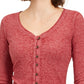 Camisa Crave Fame Juniors com decote em V e botões frontais, rosa, tamanho pequeno