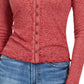 Camisa Crave Fame Juniors com decote em V e botões frontais, rosa, tamanho pequeno