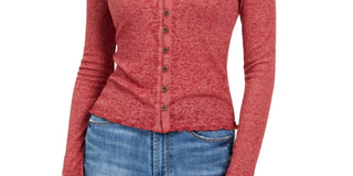Camisa Crave Fame Juniors com decote em V e botões frontais, rosa, tamanho pequeno