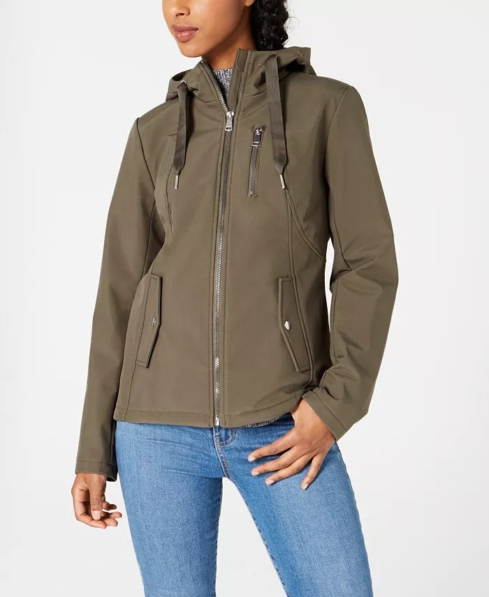 Jaqueta com capuz resistente à água Sebby Juniors cinza escuro tamanho médio