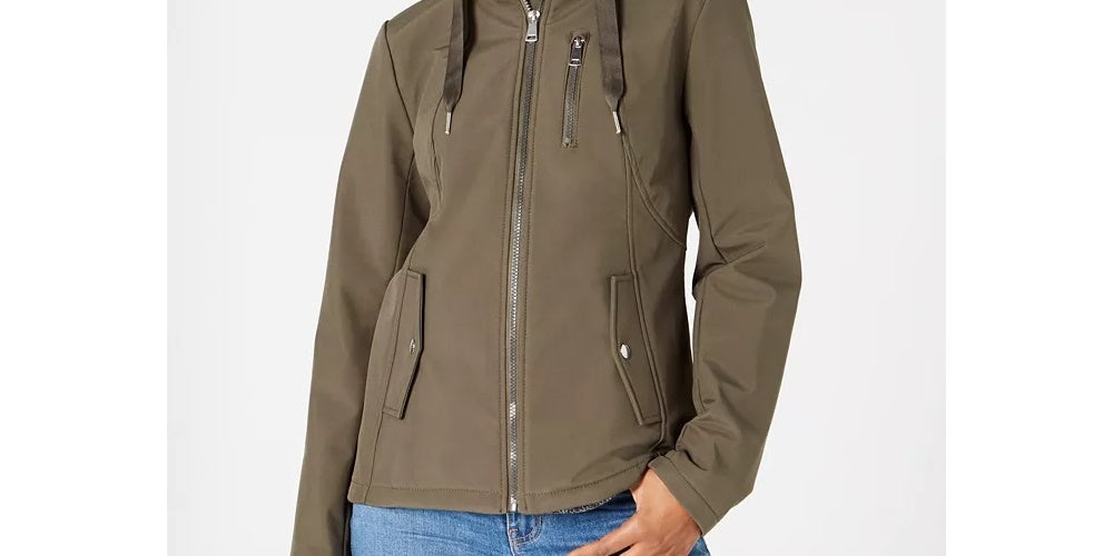 Jaqueta com capuz resistente à água Sebby Juniors cinza escuro tamanho médio