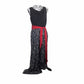 Macacão feminino Connected Apparel com estampa de blocos de cores, sem mangas, decote redondo, perna larga, preto, tamanho 10 P