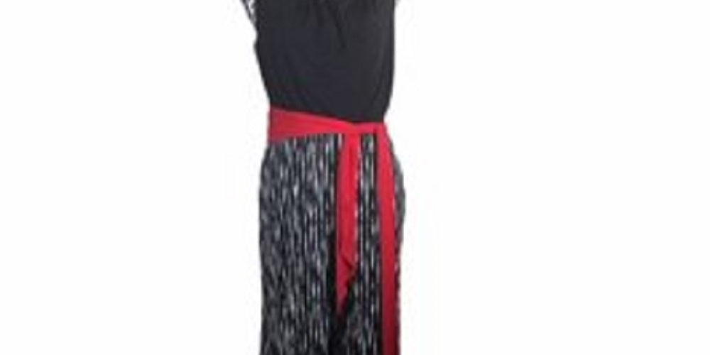 Macacão feminino Connected Apparel com estampa de blocos de cores, sem mangas, decote redondo, perna larga, preto, tamanho 10 P