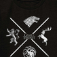 Camiseta masculina Ripple Junction com símbolos de Game of Thrones, preta, tamanho pequeno