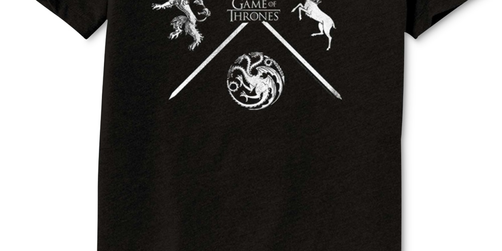 Camiseta masculina Ripple Junction com símbolos de Game of Thrones, preta, tamanho pequeno