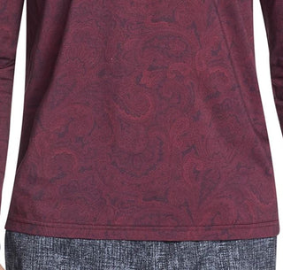 Tallia Masculino Slim Fit Mercerizado Paisley Manga Longa Henley Vermelho Tamanho XX-Grande