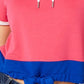 Tommy Hilfiger Sport Crop Top Feminino com Capuz e Blocos de Cor Rosa Tamanho X-G