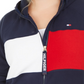 Jaqueta com capuz Tommy Hilfiger Sport Plus Size Colorblocked feminina, azul marinho, tamanho 2X