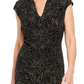 Vestido feminino Connected com manga curta e detalhes embelezados, preto, tamanho 10