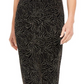 Vestido feminino Connected com manga curta e detalhes embelezados, preto, tamanho 10