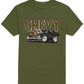 Camiseta masculina Chevy Graphic H3, verde, tamanho médio