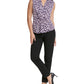 Top DKNY Feminino com Decote em V e Nó Torcido Azul, Tamanho Médio