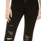 Calça jeans rasgada com botões Vanilla Star Junior, preta, tamanho 5