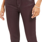 Calça jeans feminina Vigoss, cor vinho, com revestimento reto, rosa escuro, tamanho 29