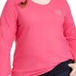 Tommy Hilfiger Top Feminino com Manga Sino e Estampa Rosa Tamanho 1X