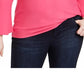 Tommy Hilfiger Top Feminino com Manga Sino e Estampa Rosa Tamanho 1X