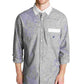 Camisa casual masculina com estampa de mapa Oxford Nautica, cinza, tamanho X-G