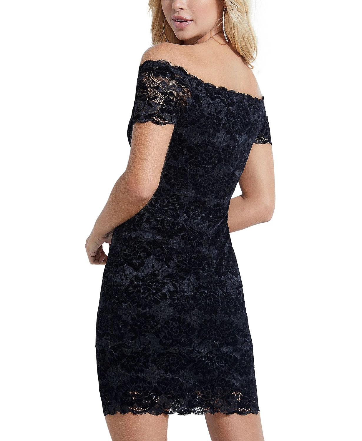 Vestido Guess Feminino Drea Off The Shoulder Cinza Tamanho X-S