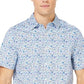 Camisa Oxford de manga curta com estampa floral da coleção Blue Sail Masculina Nautica, tamanho natural XX-G
