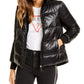 Guess Feminino Felicia Reversível Faux-Faux Puffer Coat Preto Tamanho X-S