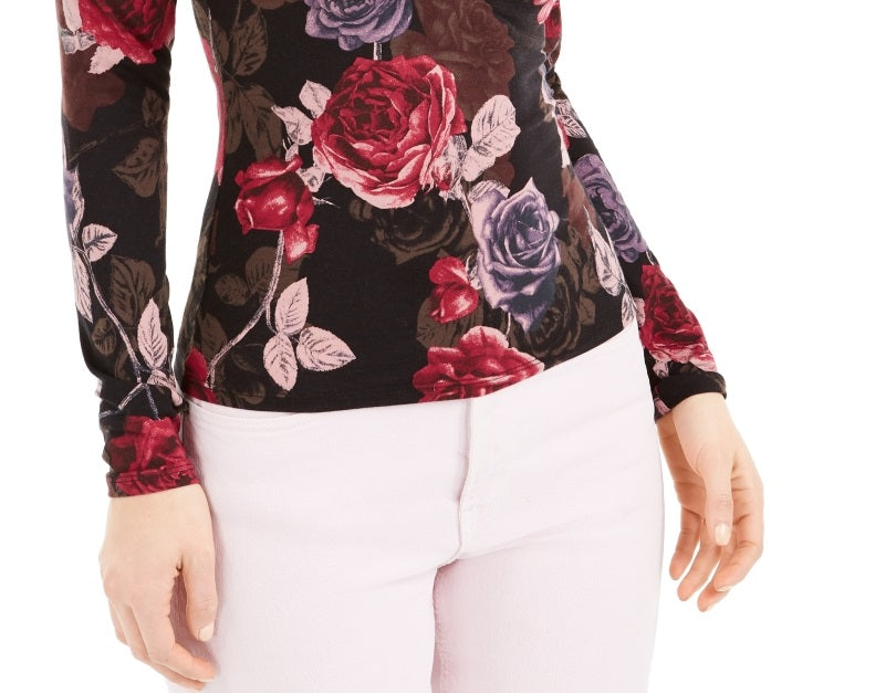 Blusa estampada Julissa ombro a ombro Guess feminina - preta tamanho X-S