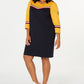 Vestido moletom feminino Tommy Hilfiger plus size com listras de algodão, amarelo, tamanho 1X