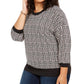 Suéter xadrez plus size feminino Tommy Hilfiger, cor carvão, tamanho 3X