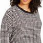 Suéter xadrez plus size feminino Tommy Hilfiger, cor carvão, tamanho 3X