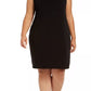 Vestido tubinho sem mangas Calvin Klein feminino plus size preto com detalhes embelezados, tamanho 2X