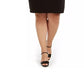 Vestido tubinho sem mangas Calvin Klein feminino plus size preto com detalhes embelezados, tamanho 2X