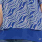 Blusa feminina plus size Michael Kors com estampa e costas abertas, azul, tamanho 3X