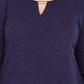 Túnica feminina NY Collection com bainha arredondada, azul, tamanho 1X