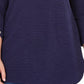 Túnica feminina NY Collection com bainha arredondada, azul, tamanho 1X