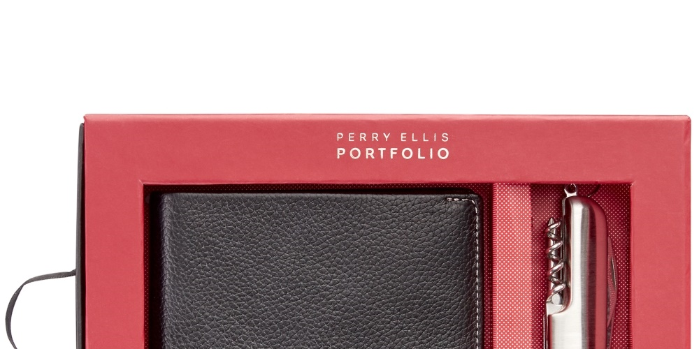 Perry Ellis Pebble Passcase Masculino Preto Tamanho Regular