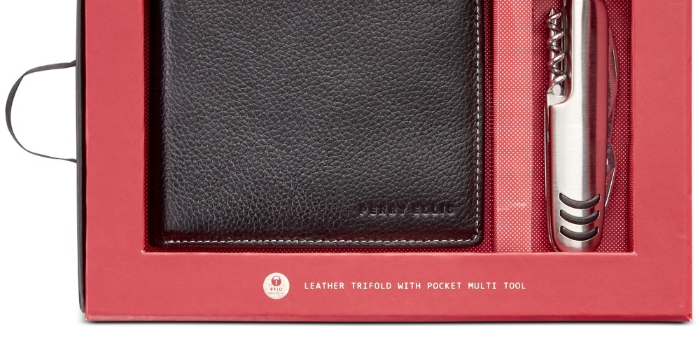 Perry Ellis Pebble Passcase Masculino Preto Tamanho Regular